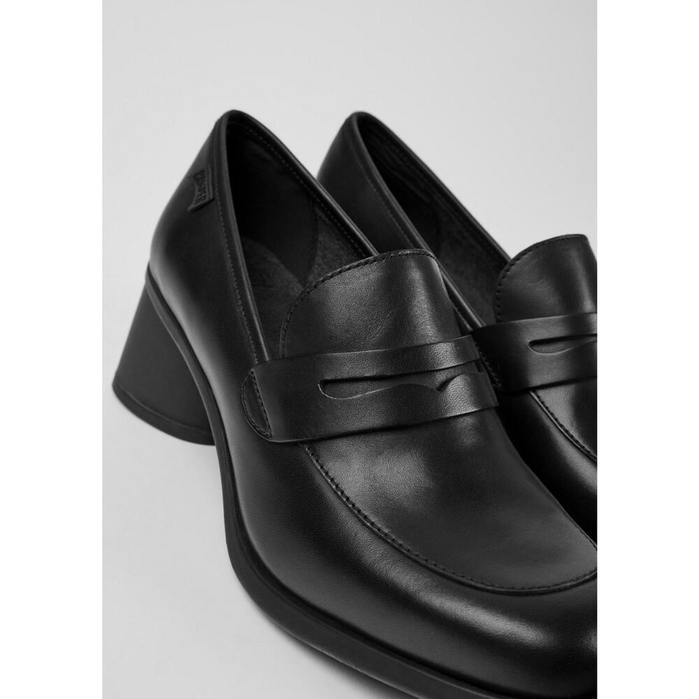 NEW Camper Kiara Penny Loafer •39/8•Heeled Pump Black Leather Anthropologie $248 - Picture 2 of 10